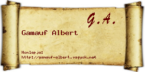 Gamauf Albert névjegykártya